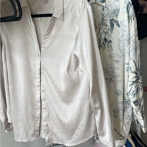 H&M Cream Button-Down Shirt